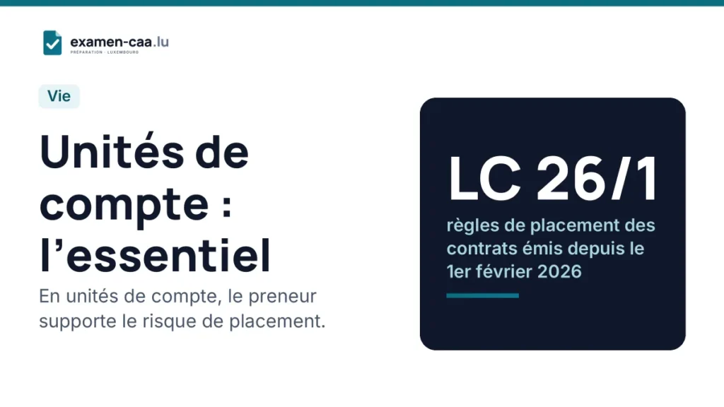 Assurance vie en unités de compte : ce que l’examen attend de vous