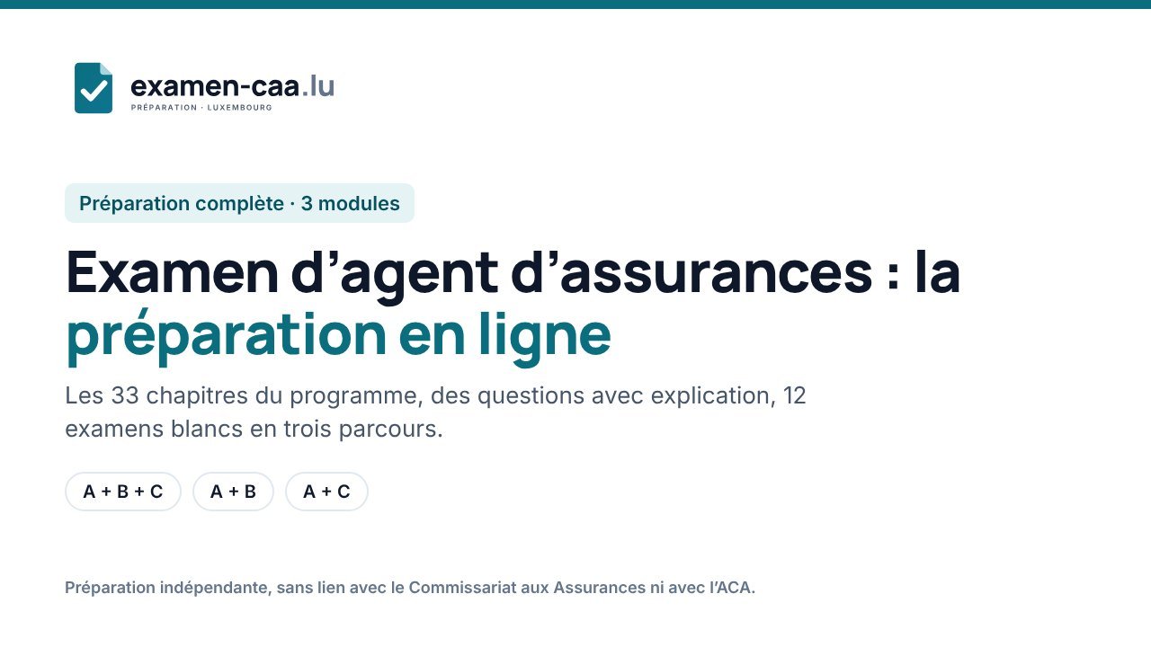 Préparation à l’examen d’agent d’assurances du CAA